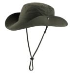 Connectyle Outdoor SPF 50+ Boonie Sun Hat for Men Waterproof Safari Fishing Hiking Hat Army Green