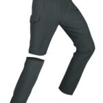 BALEAF Men’s Hiking Cargo Pants Convertible Elastic Waist Quick Dry Waterproof Straight Leg Lightweight UPF 50+ Stretch for Outdoor Work Running Gray XL