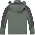 TEZO Mens Rain Jacket Waterproof with Hooded Hiking Coat Lightweight Windbreaker(AG S)