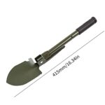 Military Small Folding Camping Shovel, Mini Compact Pickaxe with Carrying Pouch for Gardening, Off Road, Hunting, Car Emergency, Remove Ice (Military Green)