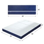 Molblly Folding Mattress, 6 inch Memory Foam Tri Folding Mattress, Portable Trifold Mattress Topper with Breathable & Washable Cover, Foldable Mattress Guest Bed for Camping, Queen Size – 58″x 78″x 6″