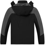 TEZO Mens Rain Jacket Waterproof with Hooded Hiking Coat Lightweight Windbreaker(BK M)
