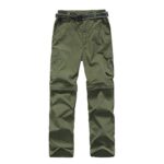 JOMLUN Boys Hiking Pants Kids Cargo Outdoor Casual Camping Pants Quick Dry Convertible Zip Off Trousers Army Green