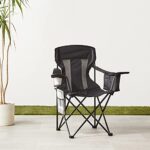 Amazon Basics Folding Mesh-Back Outdoor Camping Chair With Carrying Bag – 34 x 20 x 36 Inches, Black