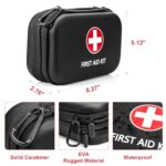 Mini First Aid Kit, 118 Piece Hiking 1st Aid Kit, Portable Small Waterproof Hard Shell Emergency Survival Kit, Essential for Travel, Car, Camping, Hiking, Home, Office, School(Black)