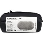 Klymit Luxe Travel Pillow, Lightweight Inflatable Hybrid Airplane, Backpacking, Hammock, and Camping Pillow, Grey