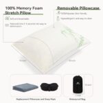 urnexttour Camping Pillow Travel Pillow Memory Foam with Extra Cover Sleep Mask and Storage Bag Camping Essentials for Backpacking Airplane Car-Medium