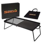 Adventure Seeka Heavy Duty 24″ Folding Campfire Grill, Camp Fire Grill With Folding Grill Design For Compact Storage. Campfire Grill Grate And Griddle For Versatile Campfire Cooking
