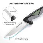 Extremus Camping Knife, Fixed Blade Outdoor Knife with 7CR17 Stainless Steel Blade, 3.5-Inch, Hunting Knife with Firestarter, TPR Molded Non-Slip Handle, Molded Safety Sheath, Paracode Lanyard