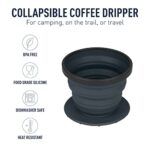 Sea to Summit X-Brew Collapsible Camping Coffee Dripper with Reusable Steel Filter, Charcoal