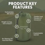 Two Person Double Wide Sleeping Bag Top Quilt 850 Down Ultralight Backpacking Camping Blanket – 3.3 lbs Rated for 30F Degrees Water Resistant