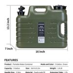 UPWOIGH 5 Gallon Water Jug, Camping Water Container,Truly No Leakage Water Storage,Large Military Green Water Tank,BPA Free Portable Emergency Water Storage for Outdoors Hiking Accessories
