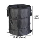 Pop up Trash Can, 36 Liters 10 Gallon Polyester Garbage Can Outdoor, Collapsible Garbage Can Camping Outdoor Waste Basket for Home, Garden, Travel, Black Color