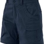CQR Kids Youth Hiking Cargo Pants, UPF 50+ Quick Dry Convertible Zip Off/Regular Pants, Outdoor Camping Pants, Girl Convertible Navy, X-Large
