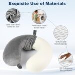 GDEOUP Travel Pillow Memory Foam Neck Pillow Support Pillow,Luxury Compact & Lightweight Quick Pack for Camping Sleeping Rest Cushion (Grey)