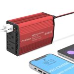 Pro Chaser 400W Power Inverters for Vehicles – DC 12v to 110v AC Car Inverter Converter, 6.2A Dual USB Charging Ports, Dual AC Adapter for Air Compressor Laptops