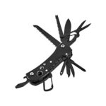 Amazon Basics 15-in-1 Stainless Steel Multitool Pocket Knife Safety Lock with Nylon Sheath, Black