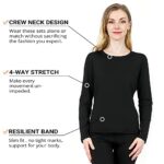 HEROBIKER Women’s Thermal Underwear Set, Ultra Soft Thermal Shirt Long Johns with Fleece lined – Winter Base Layer Sets?L, Black