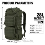 Mardingtop Tactical Backpacks Molle Hiking daypacks for Motorcycle Camping Hiking Military Traveling,28L Backpack