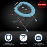 Portable Folding Toilet Seat | Heavy Duty Chair | 400LBS Weight Capacity | Porta Potty Commode For Camping, Fishing, Car Rides & Construction Sites, Comfortable Stool For Living Outdoors and Travel