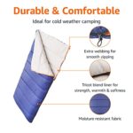 Amazon Basics Twin Size Cold Weather Lightweight Sleeping Bag for Adults, 3-Season 30 Degree F Backpcking Hiking Camping Rectangular Blue