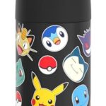 THERMOS FUNTAINER 12 Ounce Stainless Steel Vacuum Insulated Kids Straw Bottle, Pokemon