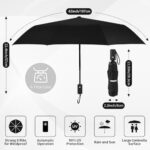 Yoobure Windproof Travel Umbrella, Automatic Umbrellas for Rain, Portable & Compact Umbrella for Backpack, Sun Umbrella for Walking, Folding Small Umbrella for Car, Lightweight Strong UV Protection