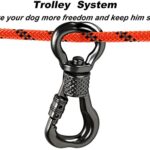XiaZ Dog Tie Out Cable for Camping, 50ft Portable Overhead Trolley System for Dogs up to 200lbs?Dog Lead for Yard, Camping, Parks, Outdoor Events,5 min Set-up