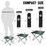 VILLEY Portable Camping Side Table, Ultralight Aluminum Folding Beach Table with Carry Bag for Outdoor Cooking, Picnic, Camp, Boat, Travel – Green