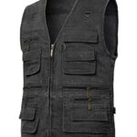 KTWOLEN Mens Outdoor Fly Fishing Vest with Multi-Pockets Summer Work Safari Fishing Travel Cotton Hunting Vest