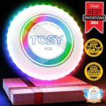 TOSY Flying Disc – 16 Million Color RGB or 36 or 360 LEDs, Extremely Bright, Smart Modes, Auto Light Up, Rechargeable, Perfect Birthday & Camping Gift for Men/Boys/Teens/Kids, 175g frisbees