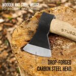 STURGID 83650 Hatchet Axe with Genuine Hickory Wood Handle 600g 21oz – Includes Heavy Duty Sheath