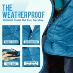 covacure Camping Blanket Packable – Synthetic Down Camping Quilt Waterproof Warm Blanket for Camping, Travel, Hiking & Outdoor