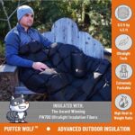 PUFFER WOLF Extra Large Double Insulated Outdoor Camping Blanket | 2X Puffy, Warm, Packable, Weatherproof, Durable, and Lightweight | Top Quilt for Hiking, Backpacking, Stadium Events, Picnic Use