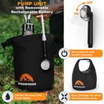Ridgewinder Portable Shower for Camping with Dry Bag – Camp Shower with Rechargeable Battery and Included 10L Dry Bag for Water Storage. Complete Camping Shower in a Bag (+Sprayer Attachment).