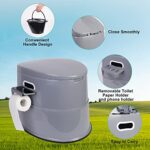 Axidou Portable Travel Toilet, with Detachable Inner Bucket and Toilet Paper Holder, for Camping Boat, Hiking, RV, Bedroom and Living Room