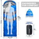 MalloMe Sleeping Bags for Adults Cold Weather & Warm – Backpacking Camping Sleeping Bag for Kids 10-12, Girls, Boys – Lightweight Compact Camping Gear Must Haves Hiking Essentials Sleep Accessories
