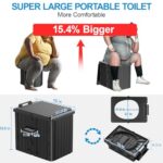 UGarden Upgraded Portable Toilet for Camping, 400LBS Portable Folding Toilet, Portable Camping Toilet for Adults w/Detachable Cell Phone Holder and Toilet Paper Holder, Black Porta Potty Travel Toilet