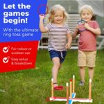 Elite Sportz Ring Toss Games for Kids – Indoor Holiday Fun or Outdoor Yard Game for Adults & Family – Easy to Set Up w/Compact Carry – Backyard Toys, Gifts for Boys and Girls