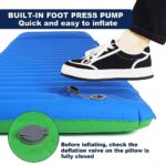 WORLDEEP Sleeping Pad for Camping, 4″ Ultralight Camping Mattress with Built-in Pillow, Compact Insulated Waterproof Sleeping Camping Mat for Backpacking, Hiking, Tent, Traveling