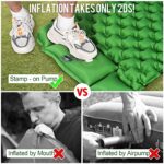WANNTS Sleeping Pad Ultralight Inflatable Sleeping Pad for Camping, 75”X25”, Built-in Pump, Ultimate for Camping, Hiking – Airpad, Carry Bag, Repair Kit – Compact & Lightweight Air Mattress(Green)