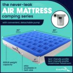 EnerPlex Camping Air Mattress with Built in Pump – Queen Blow Up Mattress for Travel & Guests – Portable Bed for Adults and Kids – Blue