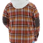 Legendary Whitetails Men’s Standard Camp Night Berber Lined Hooded Flannel Shirt Jacket, Arrowood Barnwood Plaid, Medium