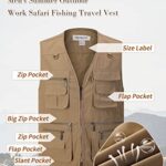 Gihuo Men’s Summer Cotton Leisure Outdoor Pockets Fish Photo Journalist Vest Plus Size (Large, Beige)