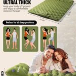 Kimevan Double Sleeping Pad for Camping, 3.15” Extra-Thick Inflatable Camping Pad 2 Person, Sleeping Mat Built-in Foot Pump & Pillow, Portable Camping Mattress for Backpacking, Hiking, Car Traveling
