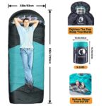 CANWAY Sleeping Bag with Compression Sack, Lightweight and Waterproof for Warm & Cold Weather, Comfort for 4 Seasons Camping/Traveling/Hiking/Backpacking, Adults& Kids, Cyan-Flannel