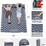 2 Person Camping Sleeping Pad and Pillow- Upgrade Self Inflating Camping pad Camping Mattress Pad Bed Foot Pump for Backpacking Tent Hiking Gray