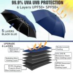 NBtoUS 2 PACK Chair Umbrella with Clamp, 360 ° Adjustable Umbrella for Chair, UPF50+ Umbrella for Beach Chair, Patio Chair, Camping Chair, Golf Carts?Ink Blue, Chair Not Included