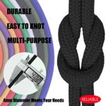 CAPARK 650lb Paracords 9 Strand Parachute Cord Heavy Duty 150ft Survival Paracord Rope Type III-IV Outdoor Camping Hiking DIY Projects 4mm (Black, 100ft / 30m)
