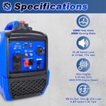 BILT HARD Generator 2500 Watt, Quiet Inverter Generator Portable 80cc 4 Stroke Engine, 120V AC Duplex Receptacle and 12V DC Output, Outdoor Generators for Home Backup Use and RV Ready